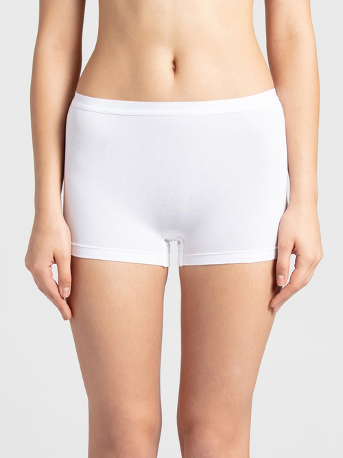 Jockey White Cotton 3007 Boyshorts Price in India