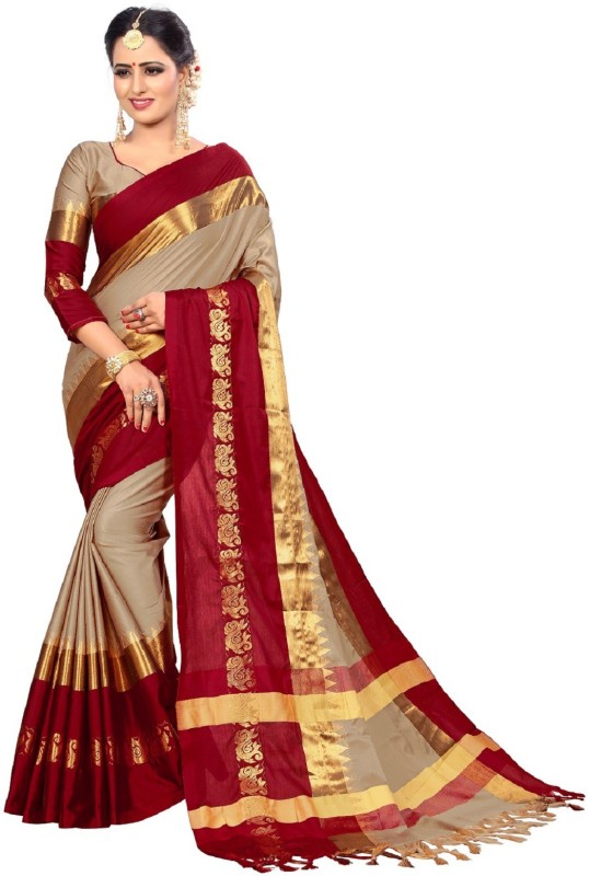 Self Design Kanjivaram Art Silk, Cotton Silk Saree Price in India