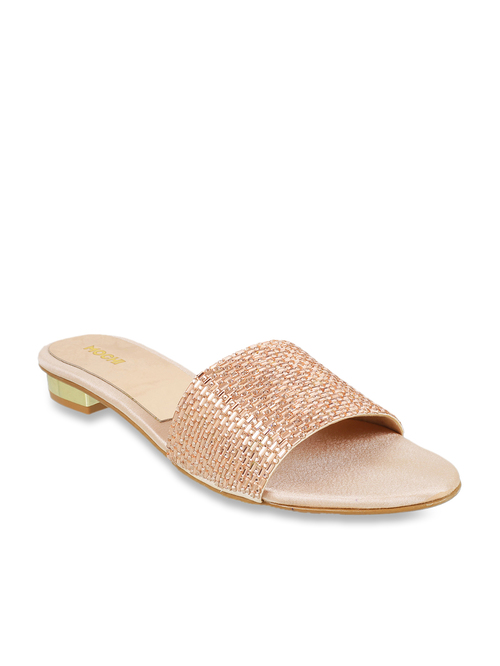 Mochi Rose Gold Ethnic Sandals Price in India