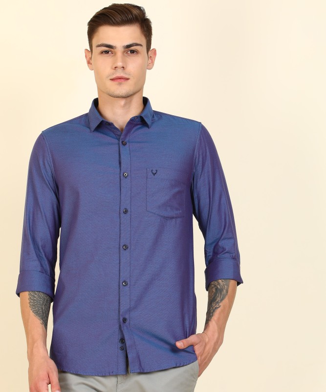 Men Self Design Casual Button Down Shirt Price in India