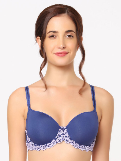 Wacoal Blue Under Wired Padded Seamless Bra Price in India