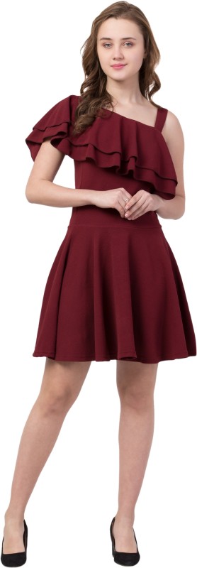 Women A-line Maroon Dress Price in India