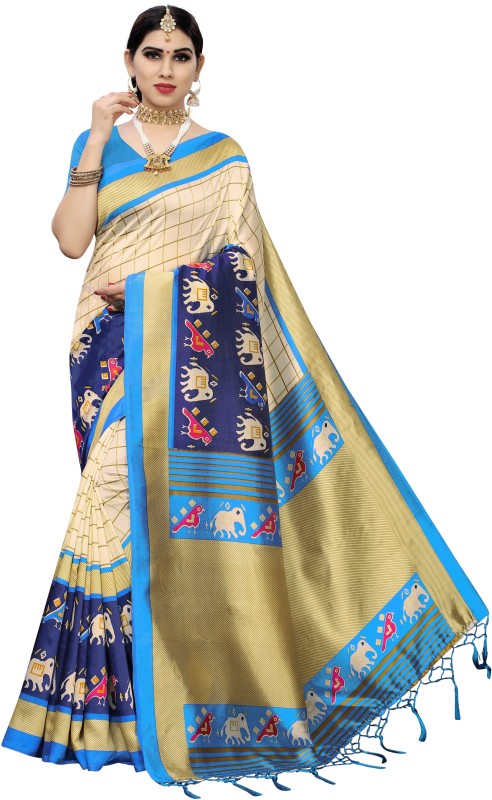 Printed, Animal Print Daily Wear Art Silk Saree Price in India