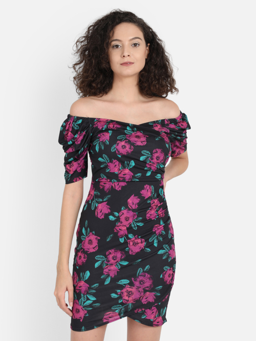 Cover Story Black Floral Print Dress 