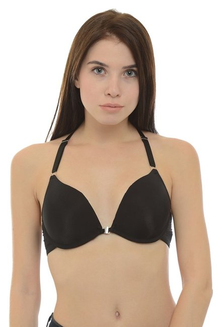 Da Intimo Black Under Wired Padded Front Open Bra Price in India