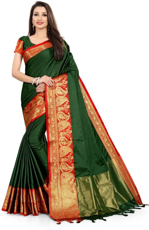 Woven Banarasi Jacquard, Poly Silk Saree Price in India