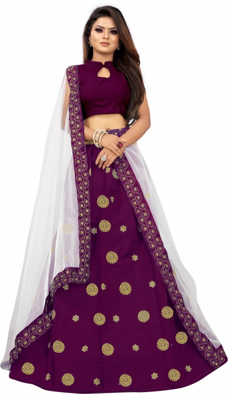 Embroidered Semi Stitched Lehenga Choli Price in India