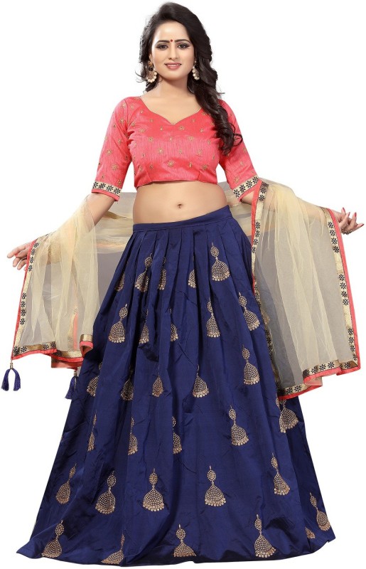 Embroidered Semi Stitched Lehenga Choli Price in India