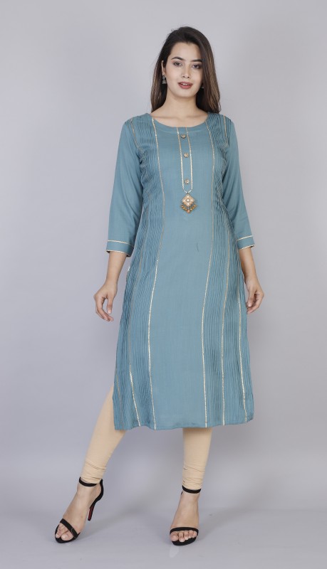 Women Self Design Rayon Straight Kurta Price in India