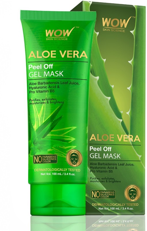 WOW Skin Science Aloe Vera Peel Off Gel Mask - 100 mL - Tube Price in India