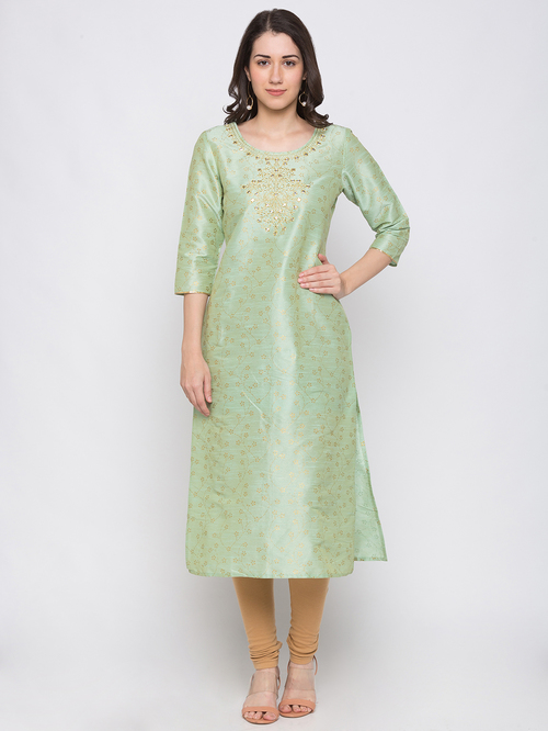 Globus Green Printed Kurta Price in India