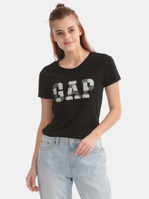 GAP True Black Embellished Tee Price in India