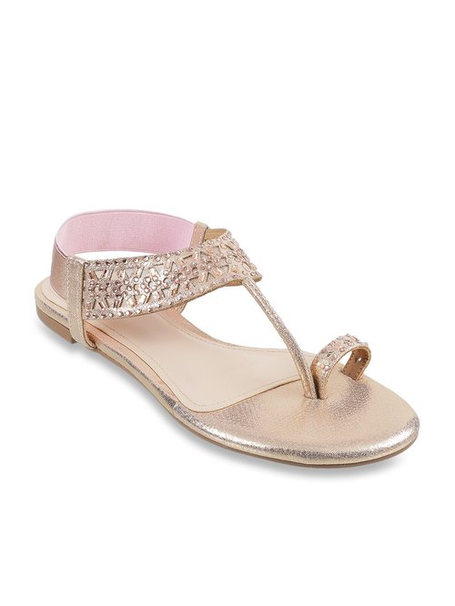 Mochi Rose Gold Toe Ring Sandals Price in India