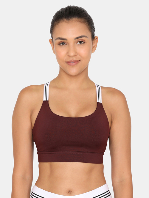 Zelocity by Zivame Red Non Wired Non Padded Sports Bra Price in India