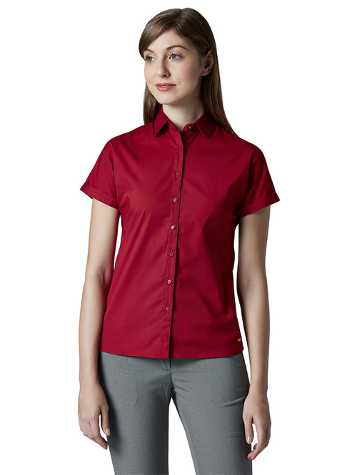 Park Avenue Red Regular Fit Shirt Price in India