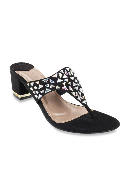 mochi black thong sandals