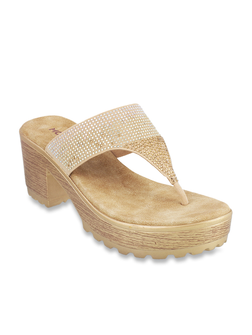 Mochi Golden Thong Sandals Price in India