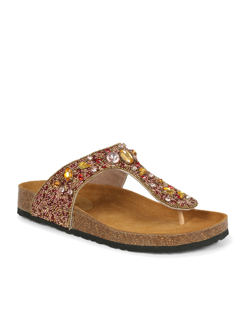 Saint G Tan T-Strap Sandals Price in India