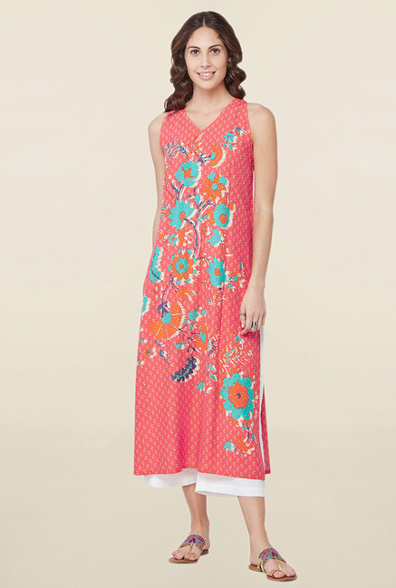 Global Desi Coral Printed Kurta Price in India