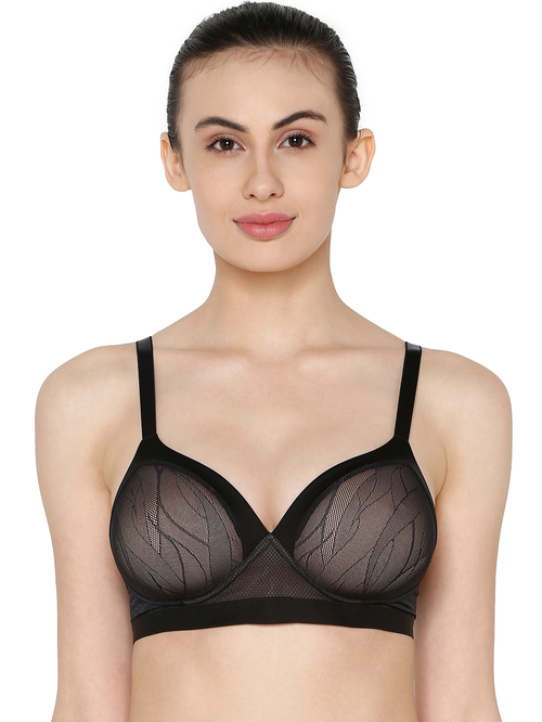 Triumph Black Airy Sensation Padded Wireless Spacer Cup Fashion Bra Price in India