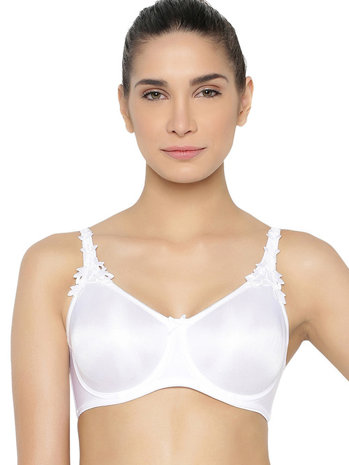 Triumph White Lace Work Non-Padded Full Coverage Bra Price in India