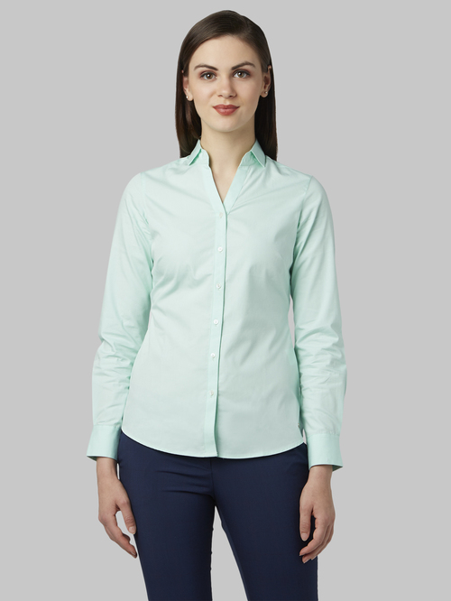 Park Avenue Green Cotton Shirt Price in India