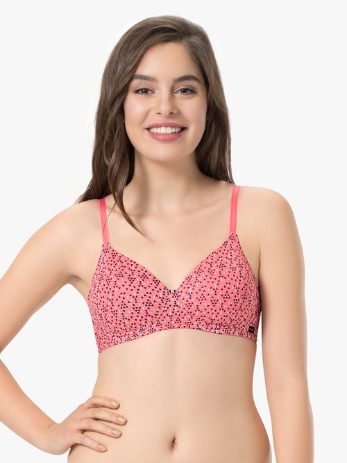 Every De by Amante Pink Non Padded Non Wired Full Coverage Bra Price in India