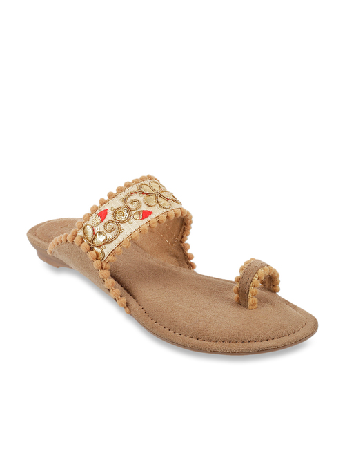 Mochi Brown Toe Ring Sandals Price in India