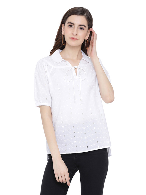 Oxolloxo White Emerald Dash On Chic Top Price in India