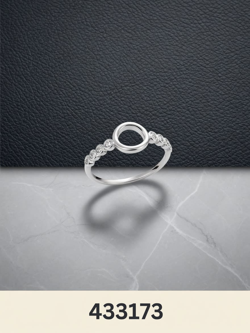 ANILLO ZIRCON FINO CIRCULO PLT. IMPORTANTE - miniatura 2