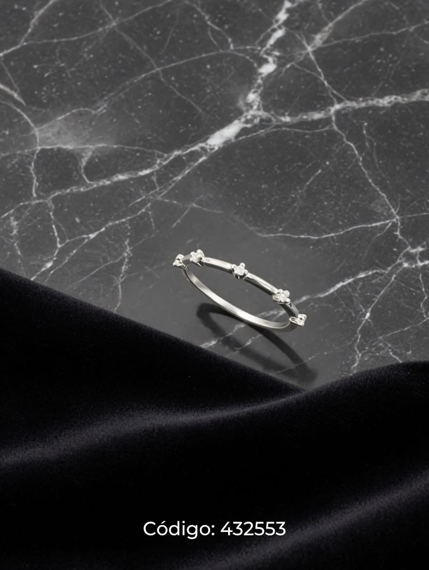 ANILLO MICROPAVE ZIRCON FINO PLT. IMPORTANTE - imagen 1