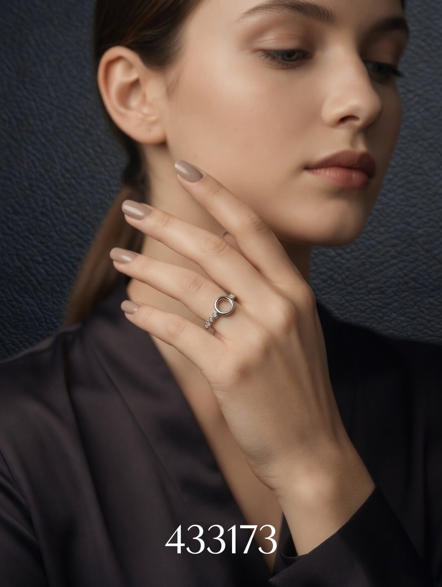 ANILLO ZIRCON FINO CIRCULO PLT. IMPORTANTE - miniatura 4