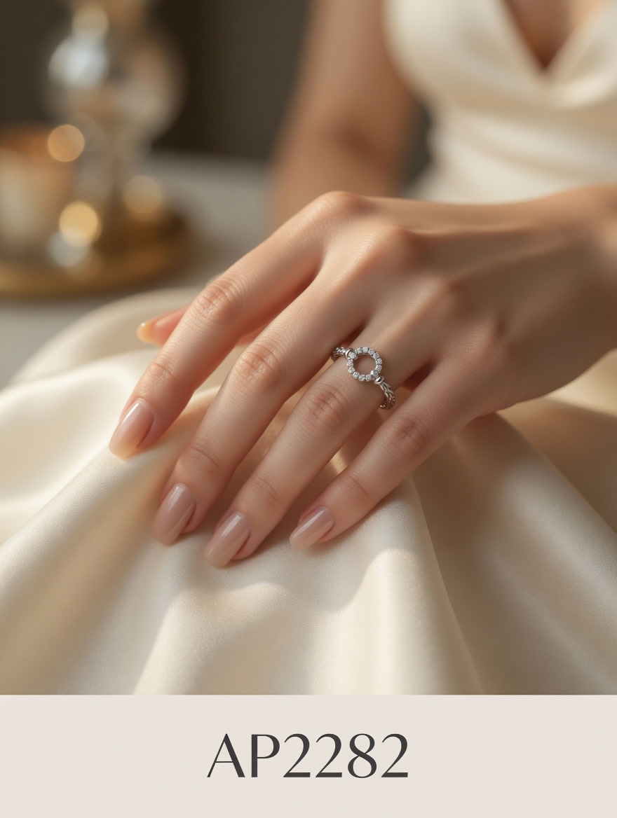 ANILLO MICROPAVE ZIRCON CIRCULO PLATEADO IMPORTANTE - imagen 1