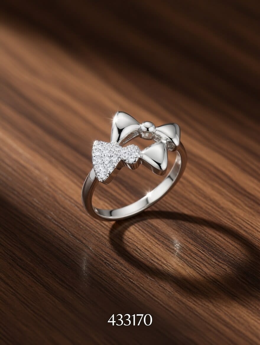 ANILLO ZIRCON DOBLE MOÑO PLT. IMPORTANTE - miniatura 3