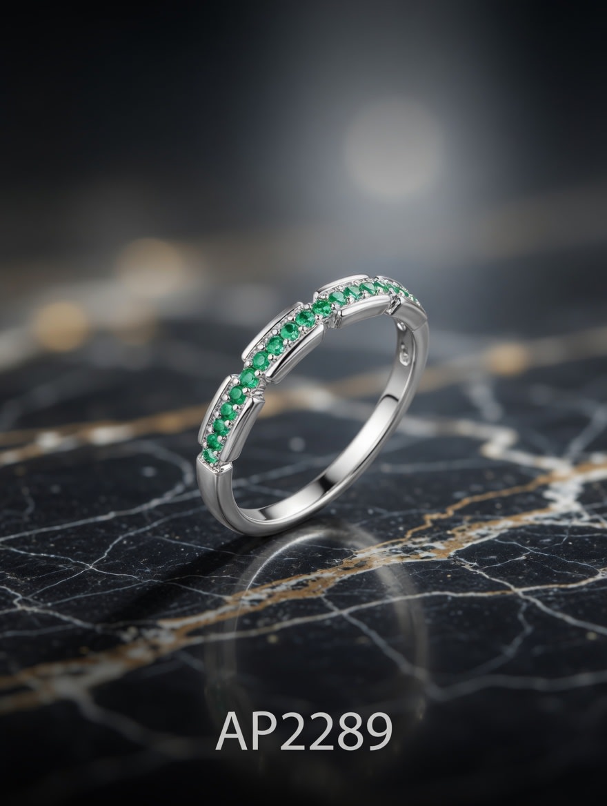 ANILLO ZIRCON 1/2 INFINITO PLATEADO IMPORTANTE - miniatura 2