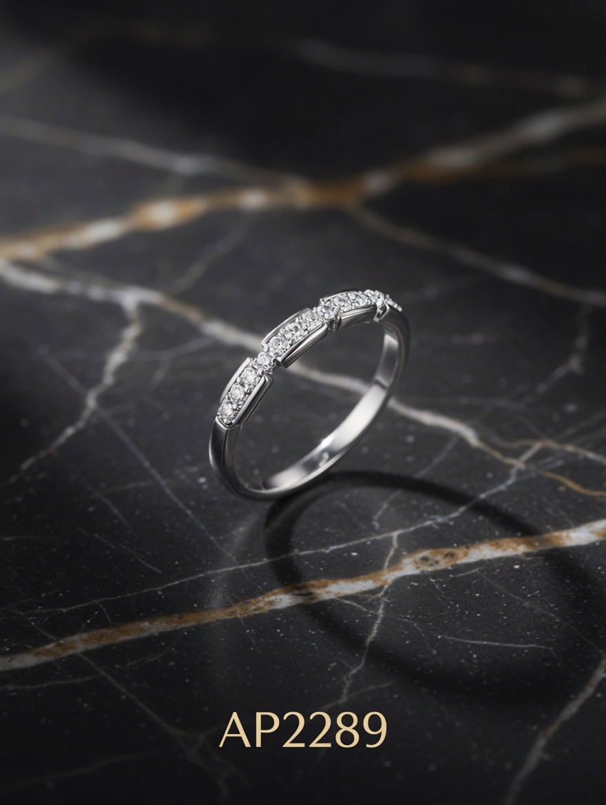 ANILLO ZIRCON 1/2 INFINITO PLATEADO IMPORTANTE - miniatura 3