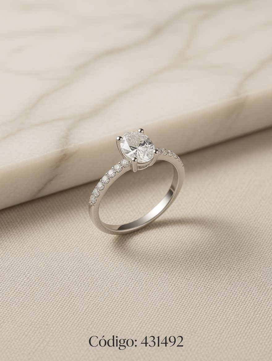 ANILLO MICROPAVE ZIRCON RECTANGULO PLT. IMPORTANTE - imagen 1