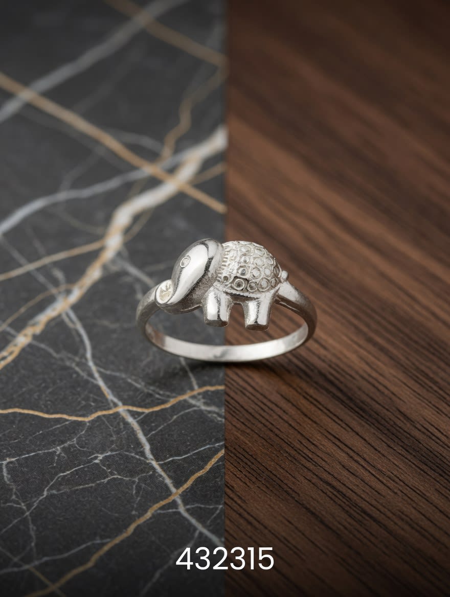 ANILLO LISO ELEFANTE PLATEADO IMPORTANTE - miniatura 1