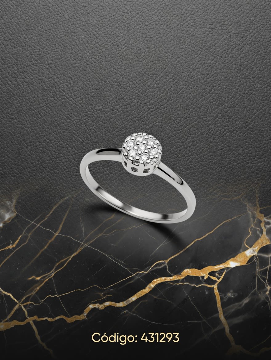 ANILLO ZIRCON FINO PLT. IMPORTANTE - miniatura 1