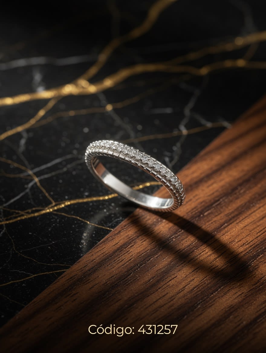 ANILLO ZIRCON FINO PLT. IMPORTANTE - miniatura 1