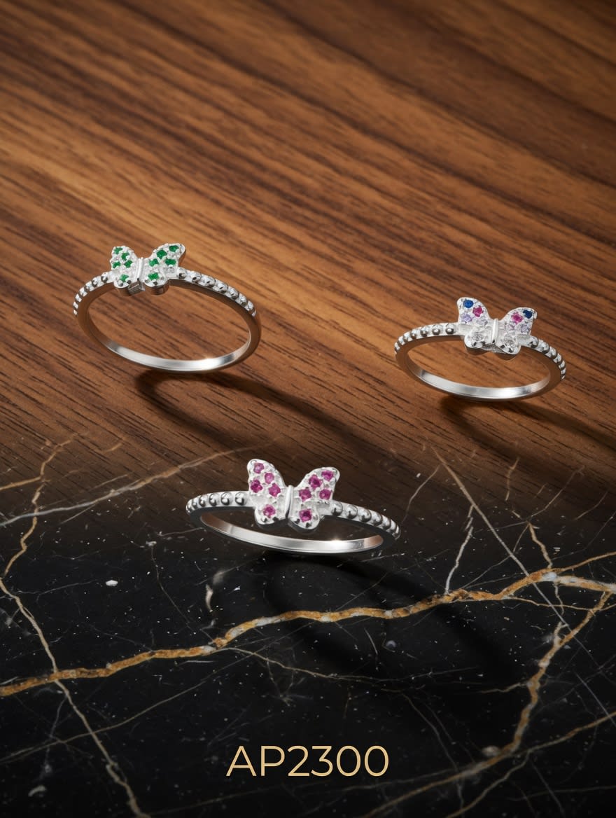 ANILLO ZIRCON MARIPOSA PLATEADO IMPORTANTE - miniatura 3