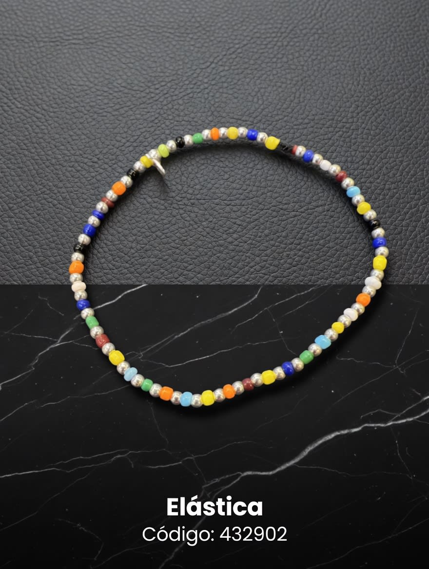 PULSERA CON CRISTALES COLORES PLT. IMPORTANTE - miniatura 1