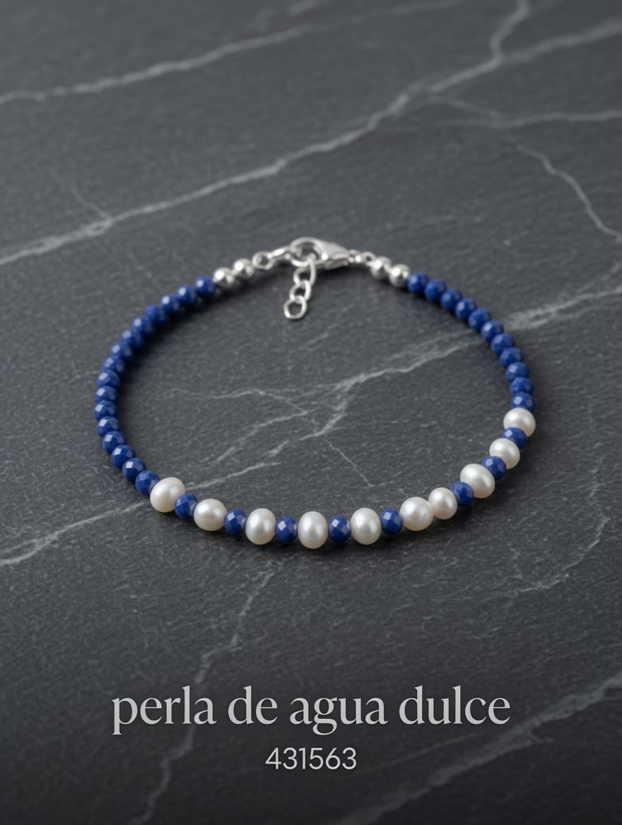 PULSERA CON CRISTALES Y PERLAS RIO MADRE Y BABY PLT. IMPORTANTE - miniatura 1