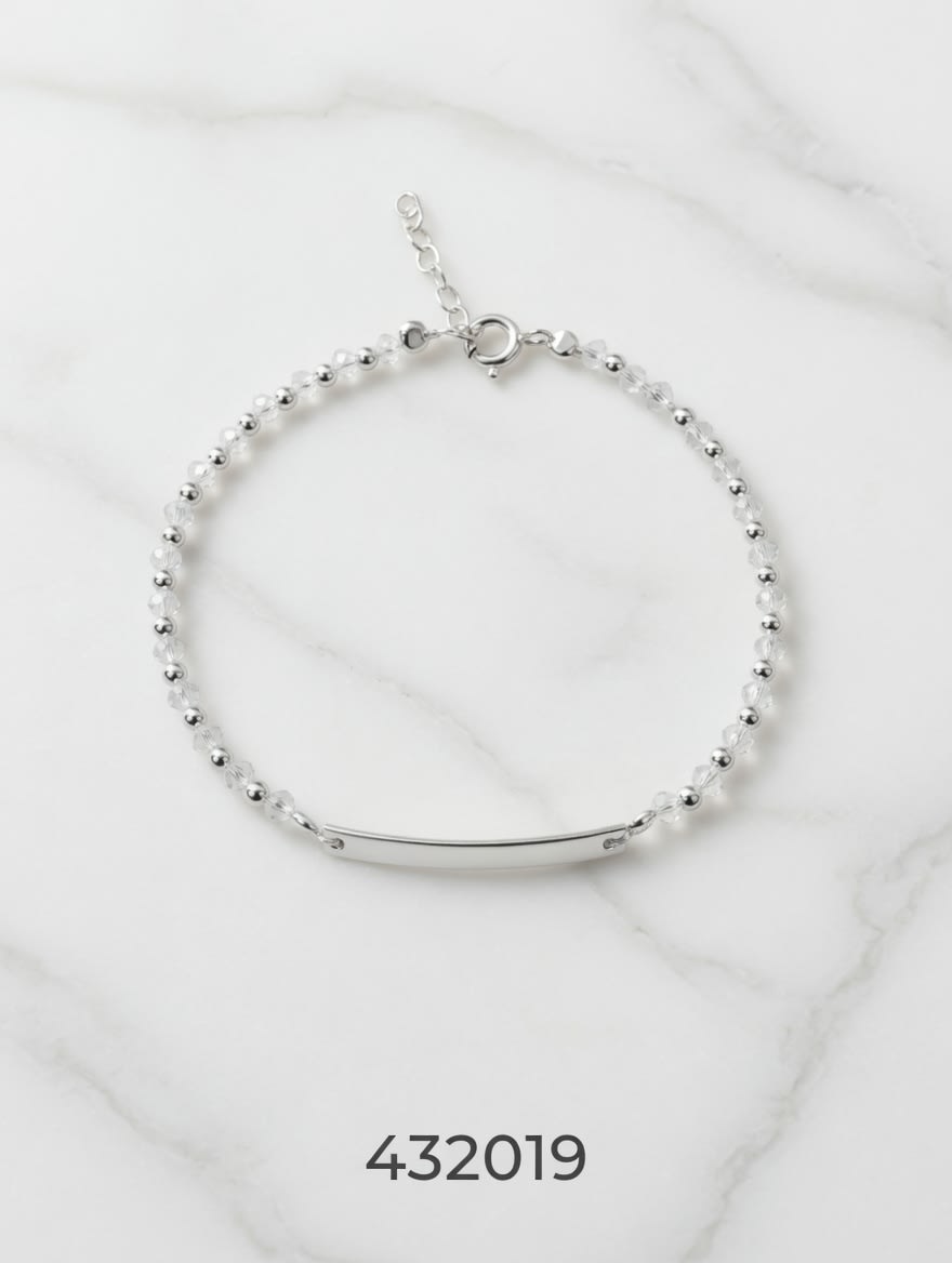 PULSERA CON PIEDRAS CIRSTAL PARA GRABAR MADRE E HIJA PLT. IMPORTANTE - imagen 1