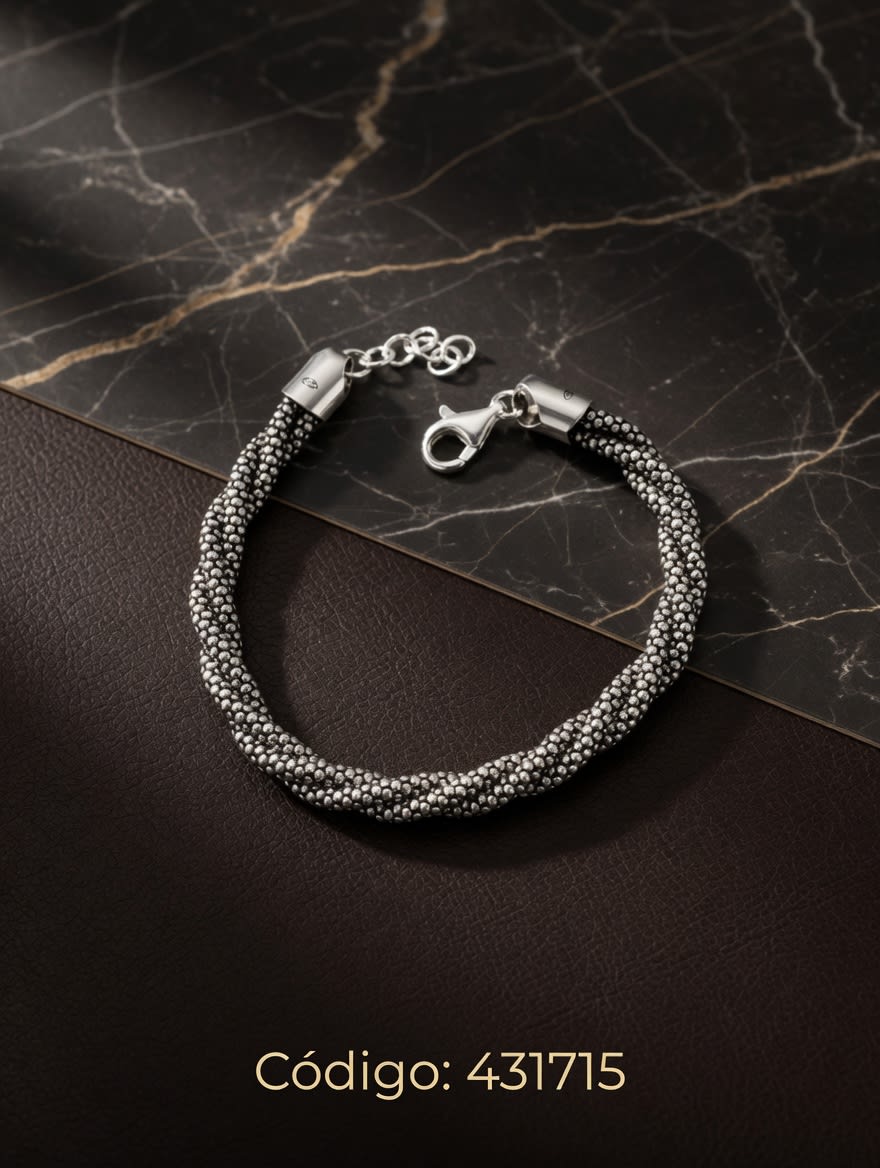 PULSERA MACIZA RETORCIDA PLT. IMPORTANTE - miniatura 2