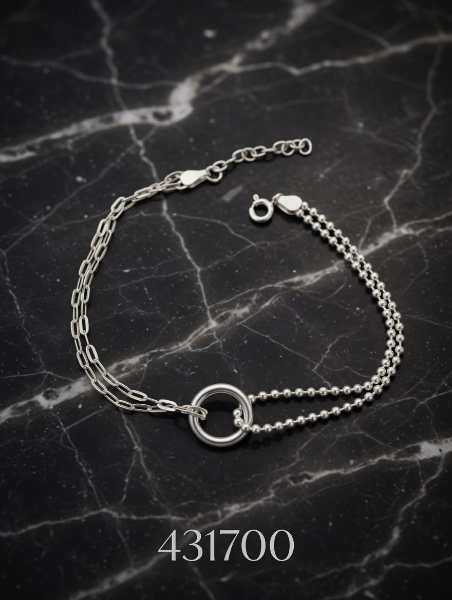 PULSERA MACIZA COMBINADA PLT. IMPORTANTE - miniatura 1