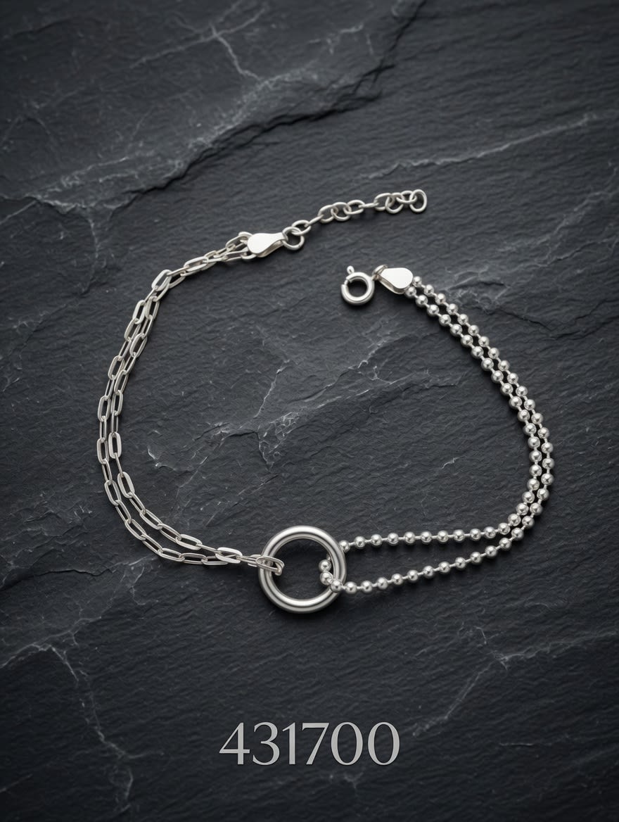 PULSERA MACIZA COMBINADA PLT. IMPORTANTE - miniatura 2