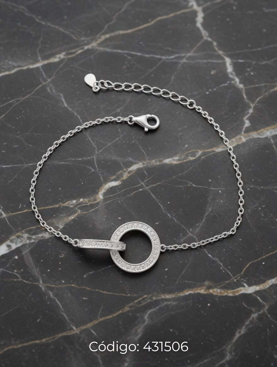 PULSERA MICROPAVE ZIRCON PLT. IMPORTANTE - miniatura 1