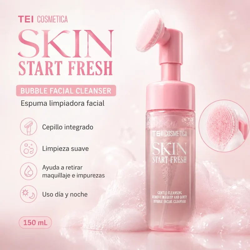 Espuma Limpieza Rostro Piel Sensible Vit E Cepillo Limpiador - miniatura 2