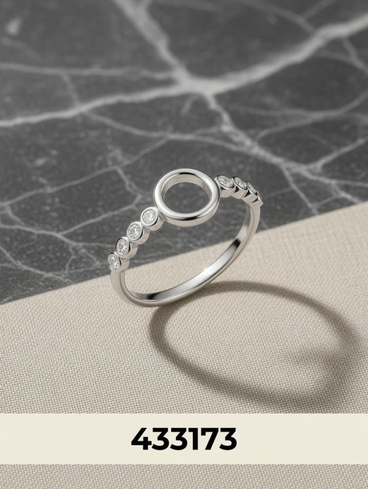 ANILLO ZIRCON FINO CIRCULO PLT. IMPORTANTE